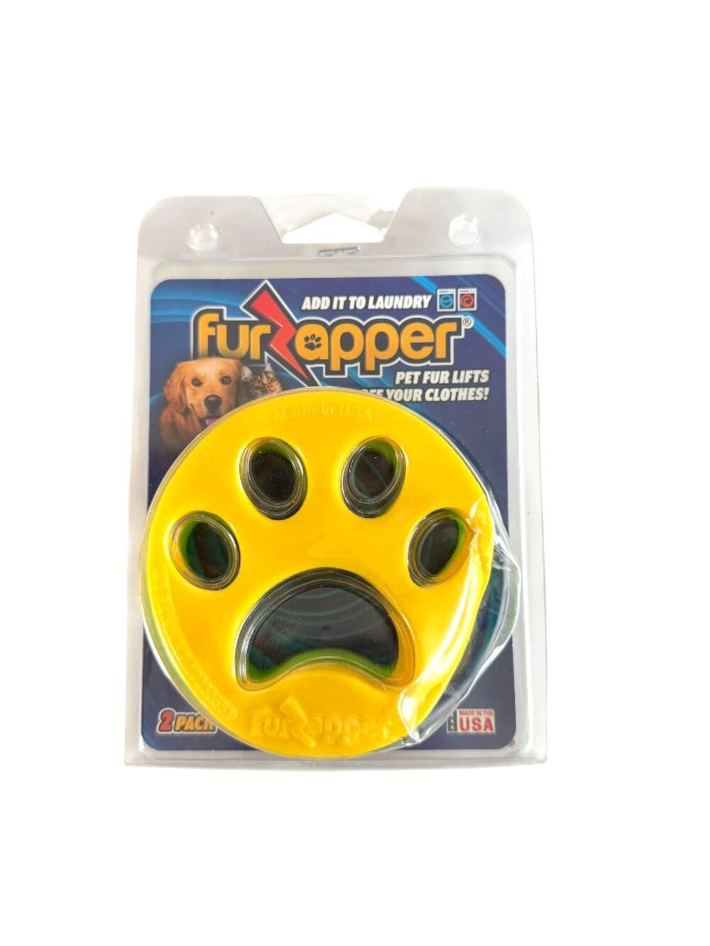 FurZapper Laundry Pet Hair Remover 2 Pack New Self-Cleaning Reusable USA